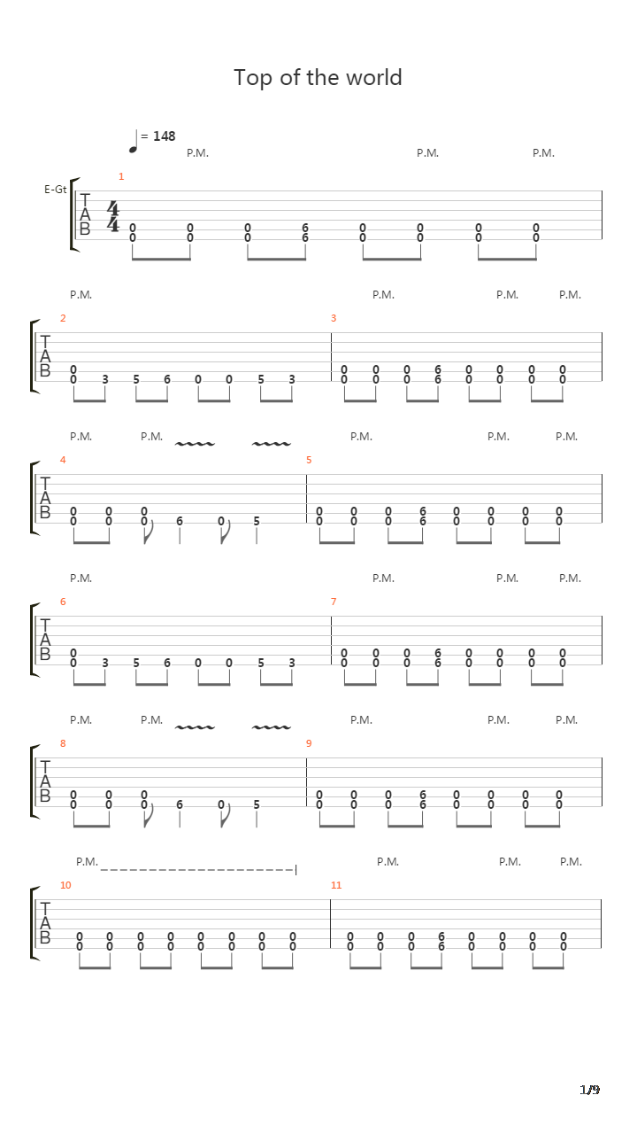 Top Of The World吉他谱