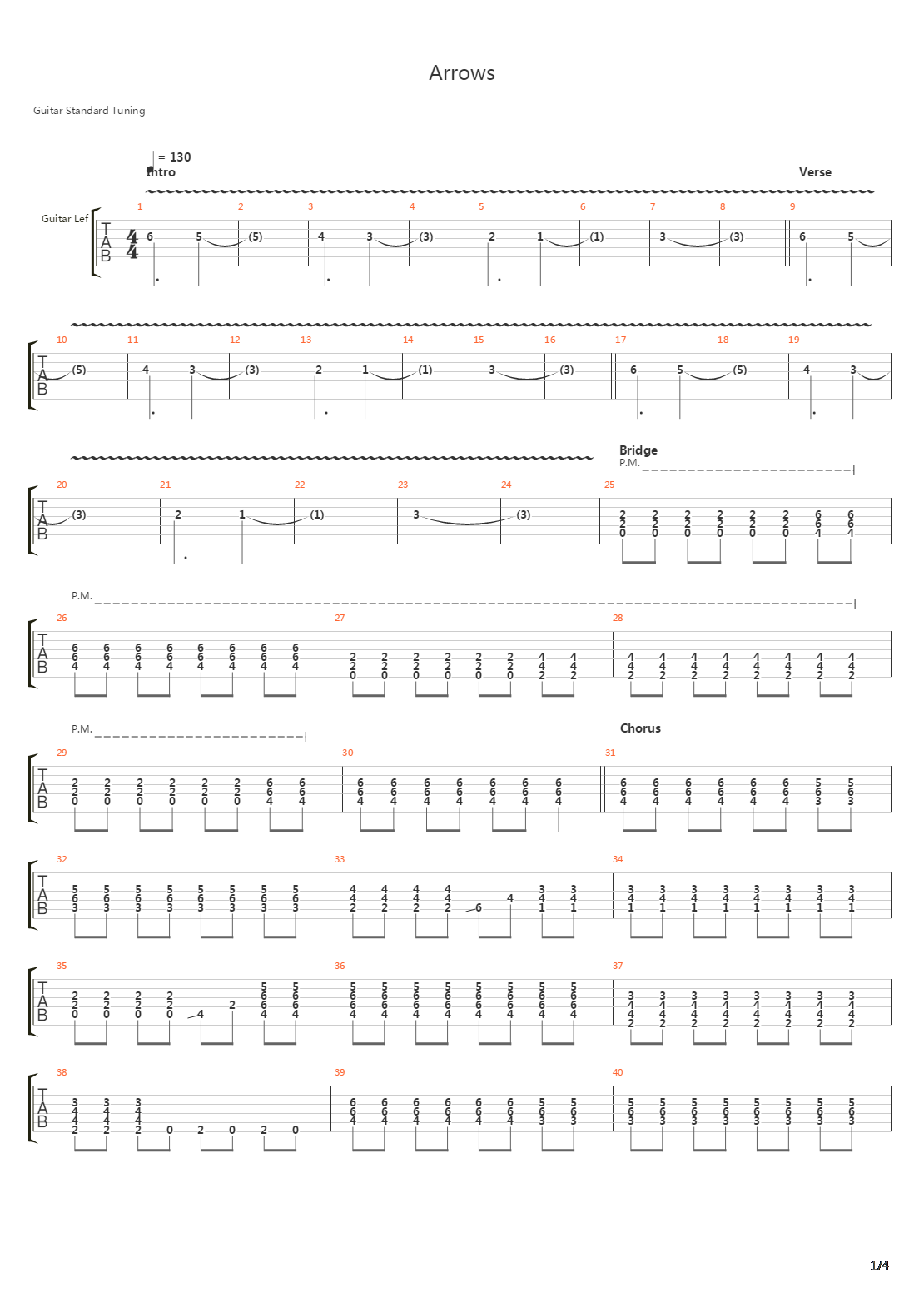 Arrows吉他谱