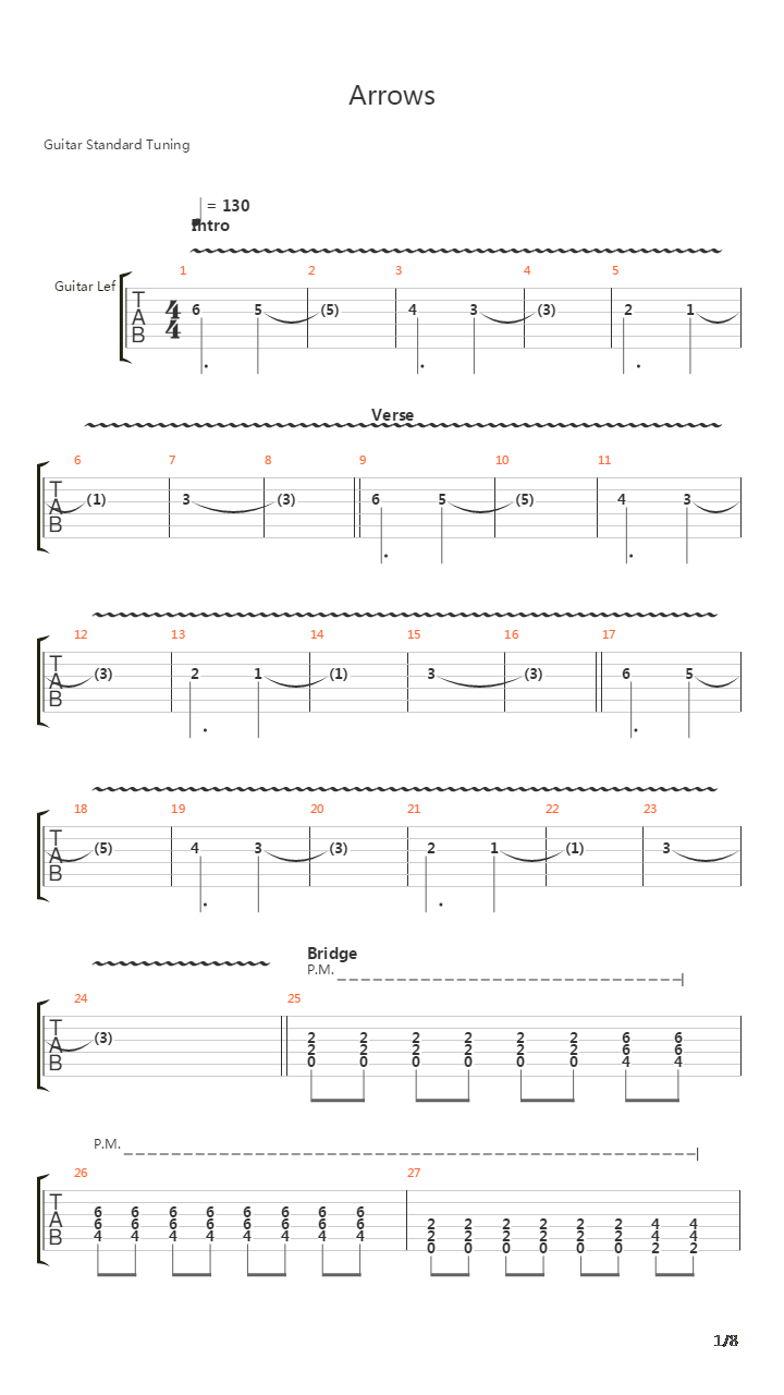 Arrows吉他谱