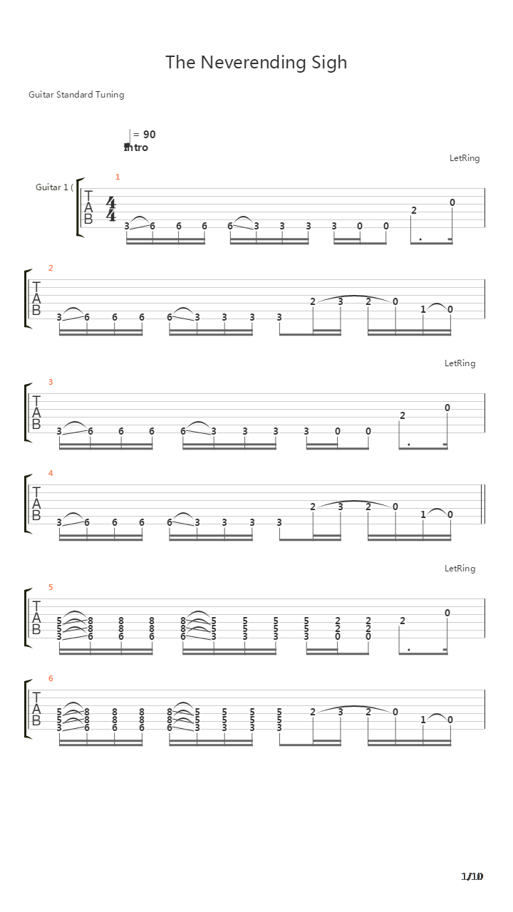 The Neverending Sigh吉他谱