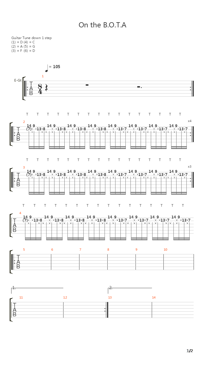 On The Bota吉他谱