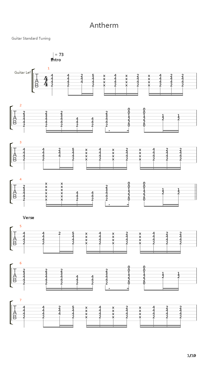 Anthem吉他谱