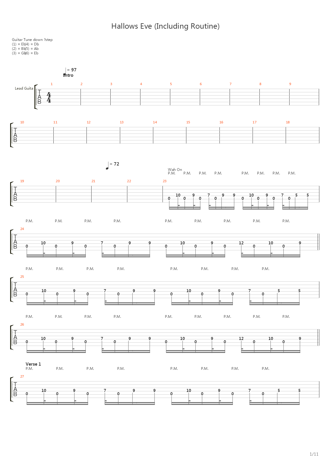 Hallows Eve Including Routine吉他谱