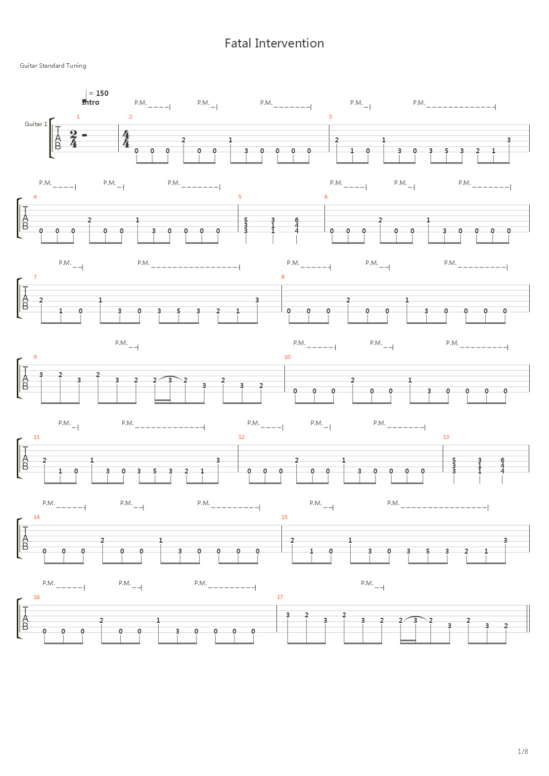 Fatal Intervention吉他谱