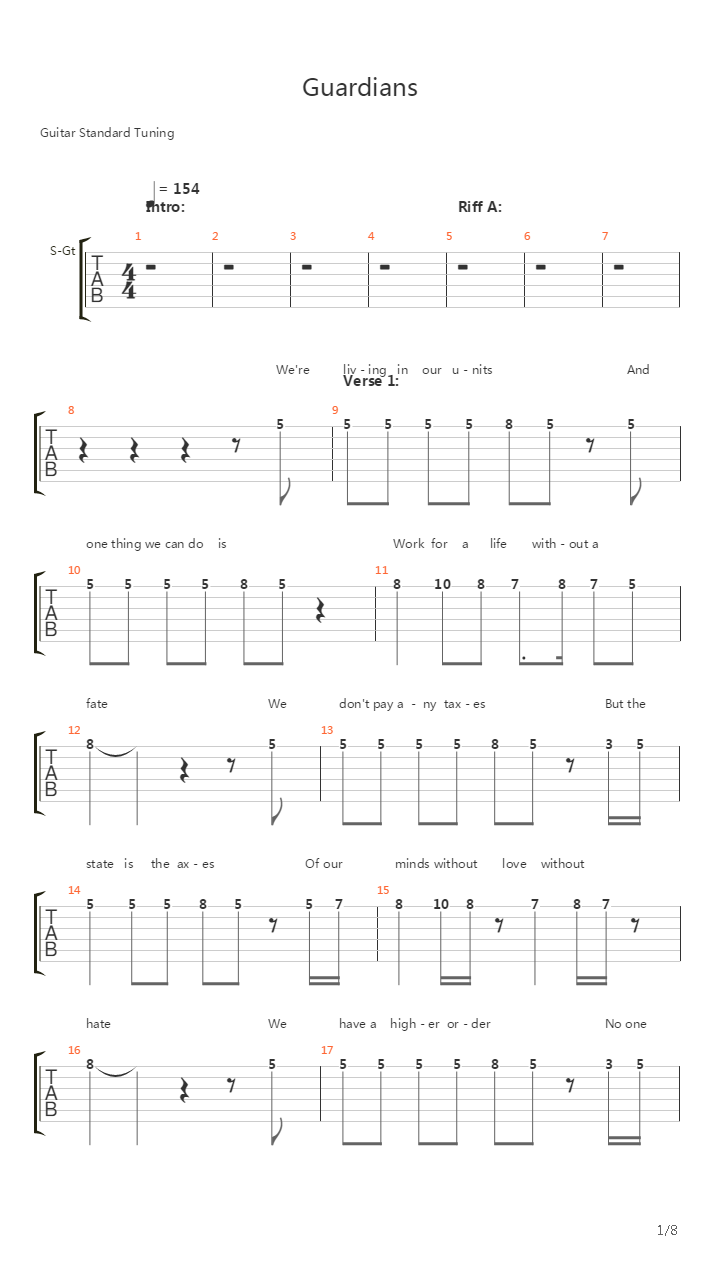 Guardians吉他谱