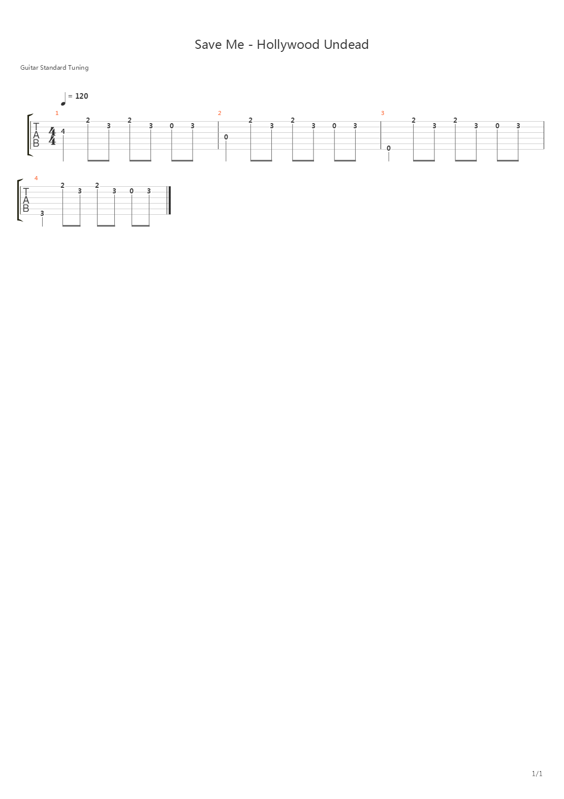 Save Me吉他谱