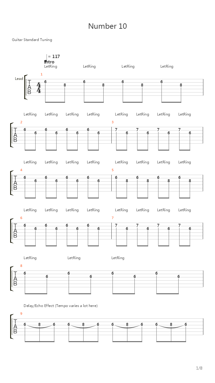 Number 10吉他谱