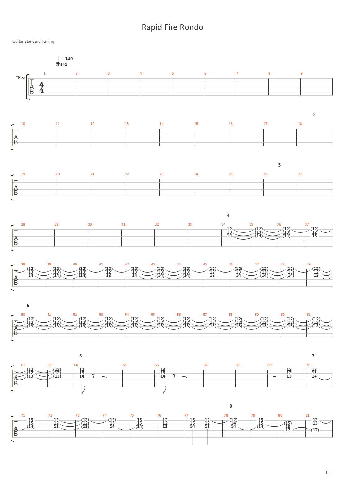 Rapid Fire Rondo吉他谱