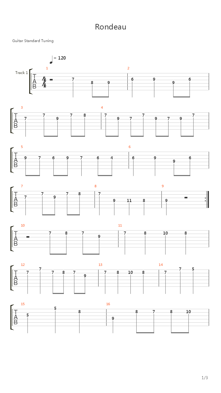 Orchestral Suite No 2 In B Minor Bwv 1067 - Rondeau吉他谱