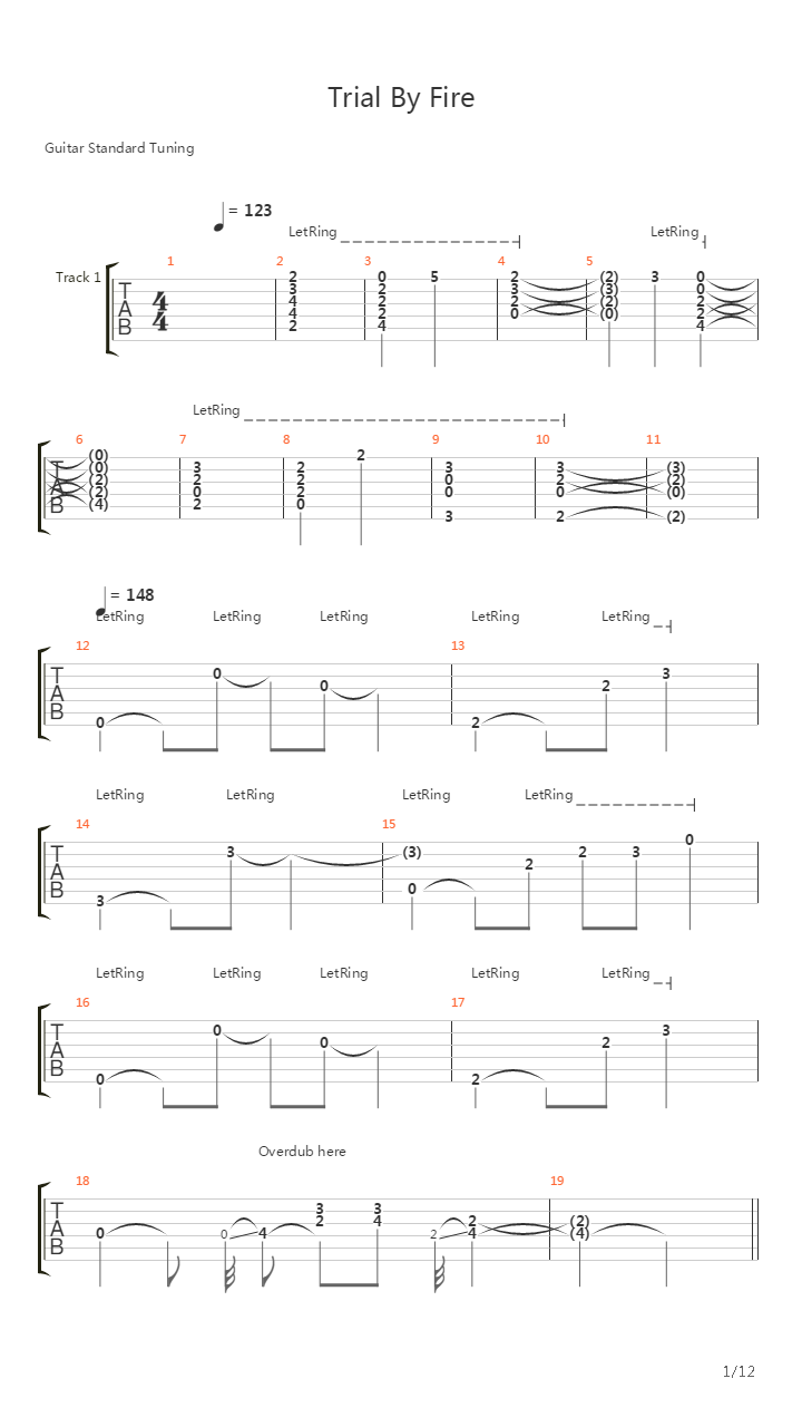 Trial By Fire吉他谱