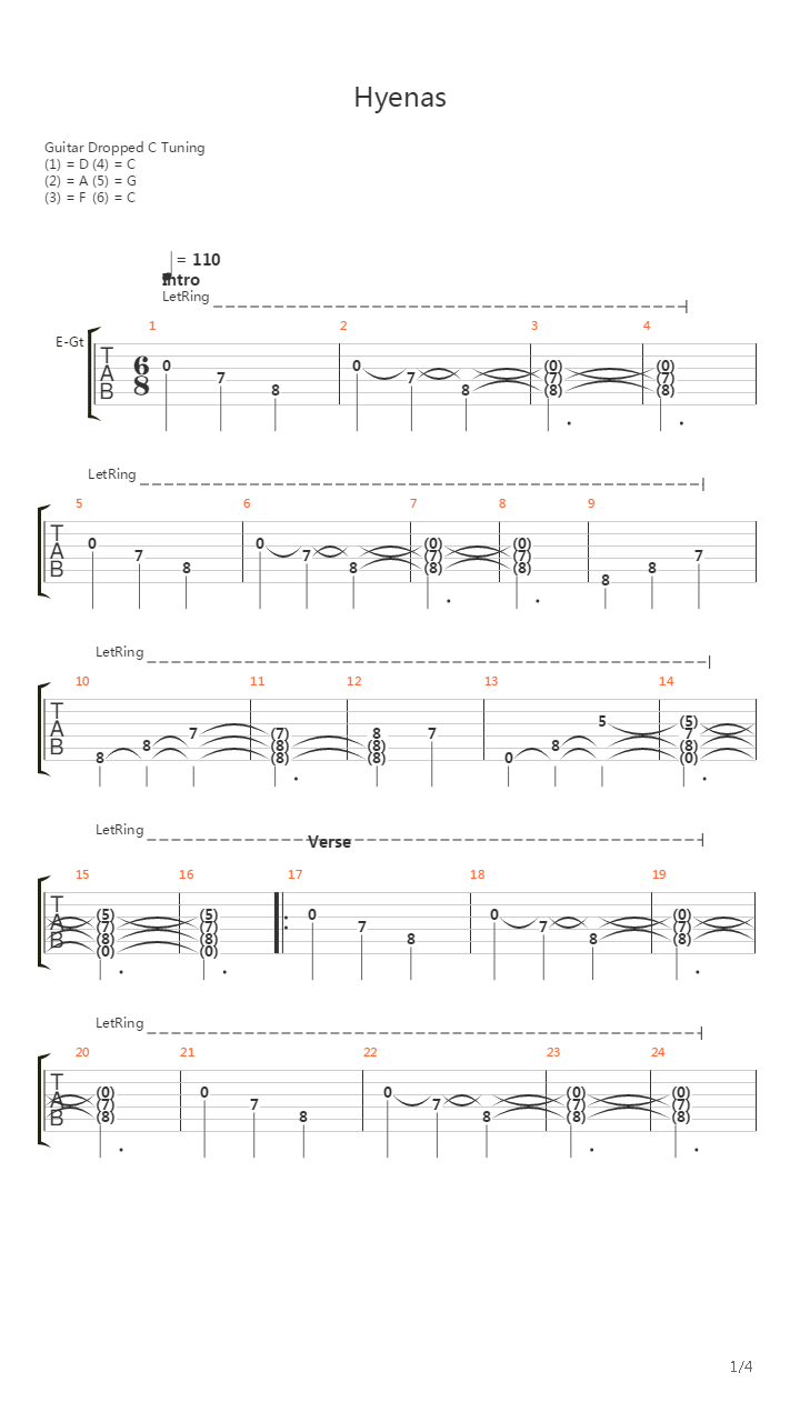 Hyenas吉他谱