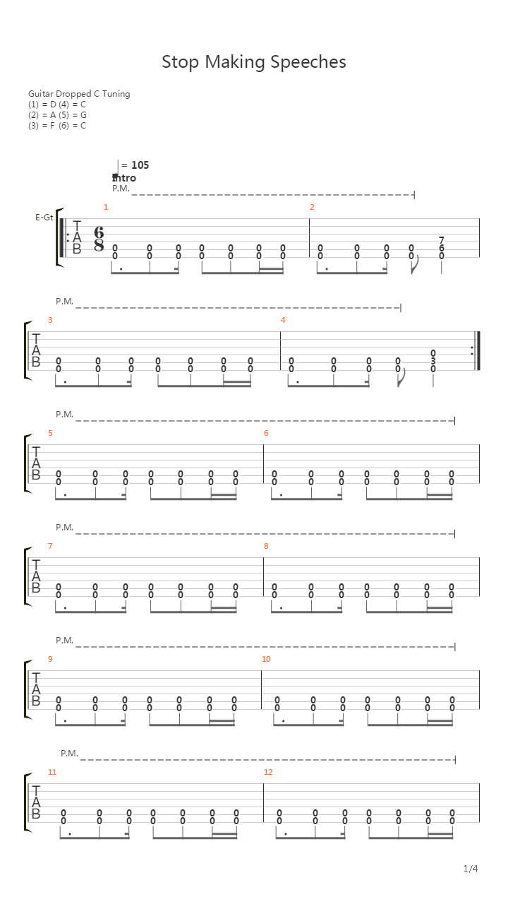 Stop Making Speeches吉他谱