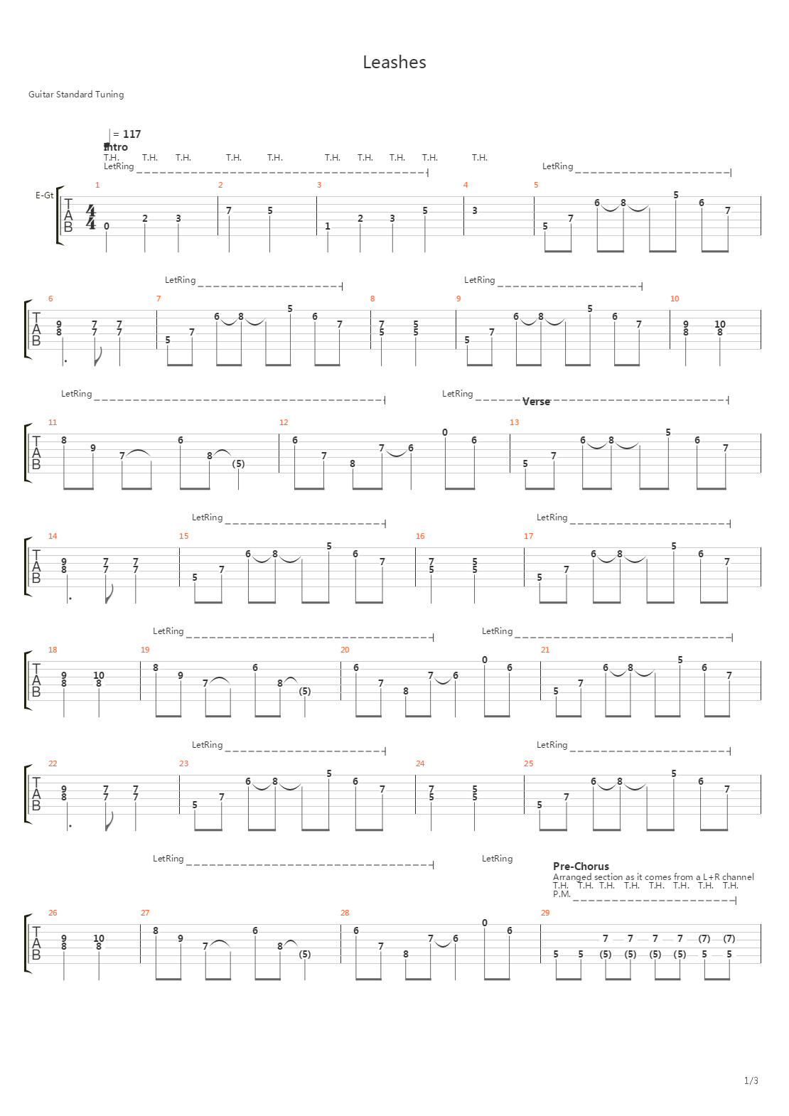 Leashes吉他谱