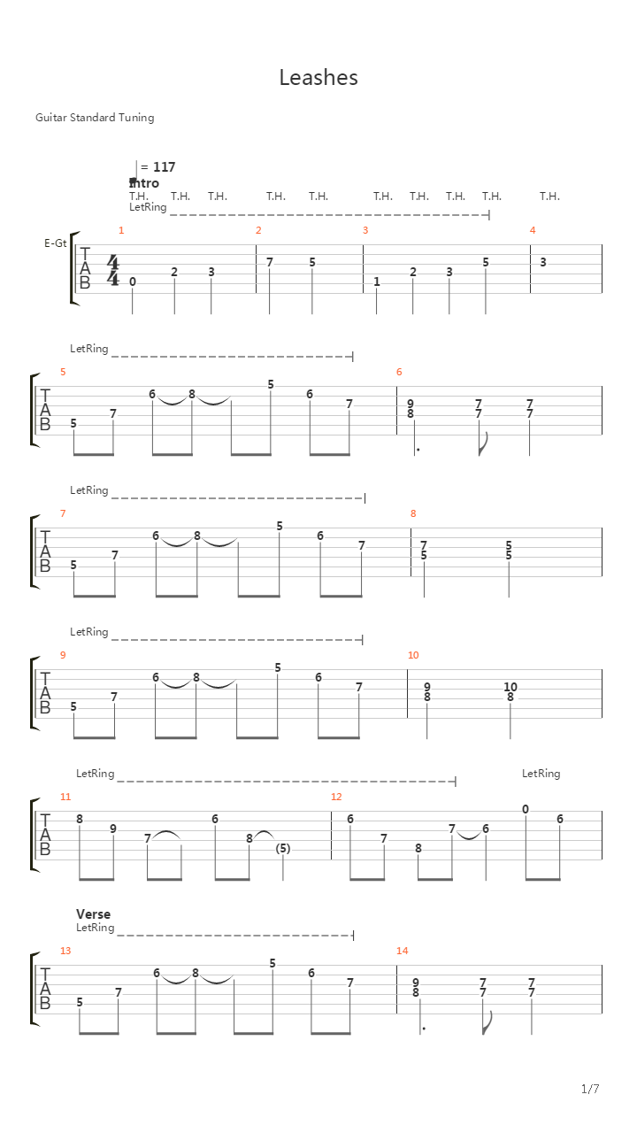 Leashes吉他谱