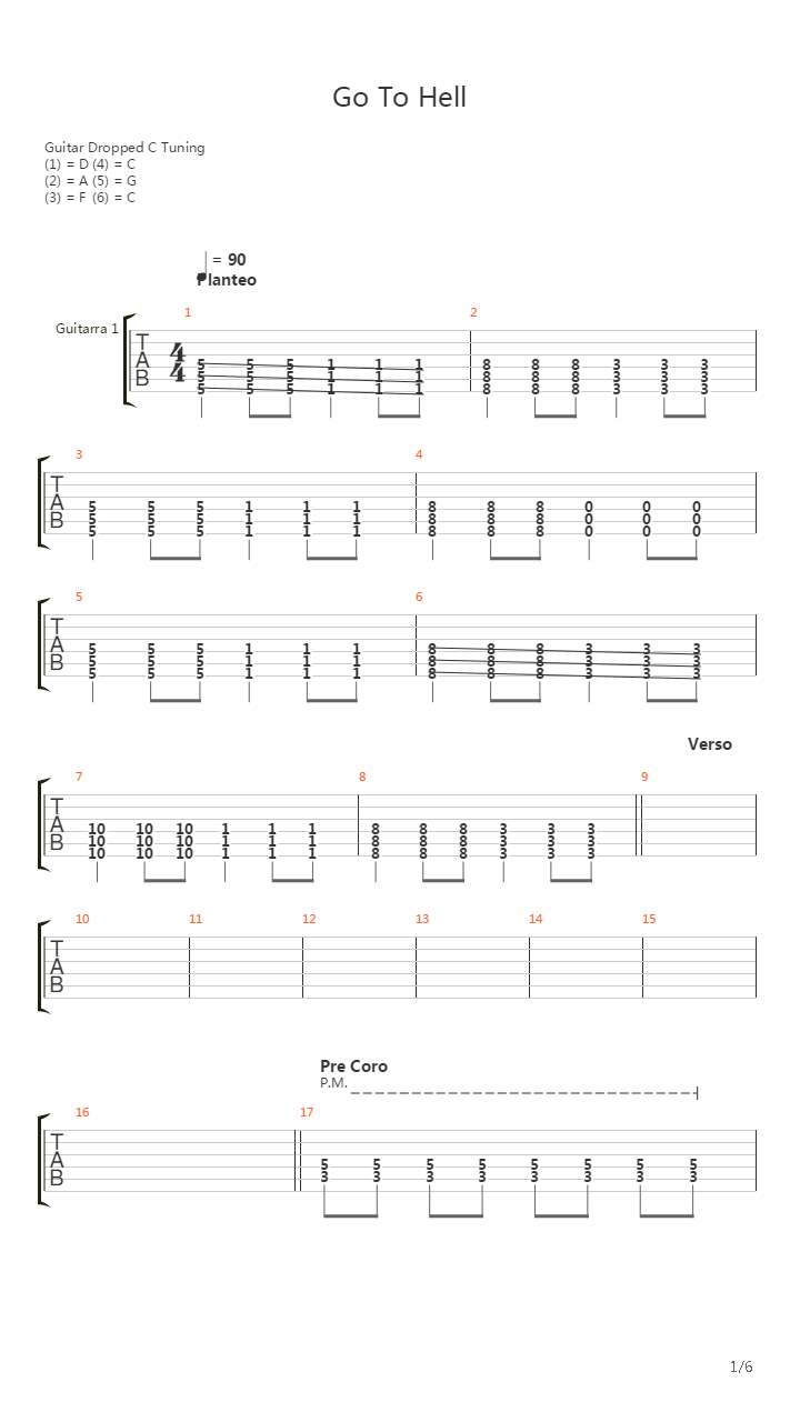 Go To Hell吉他谱