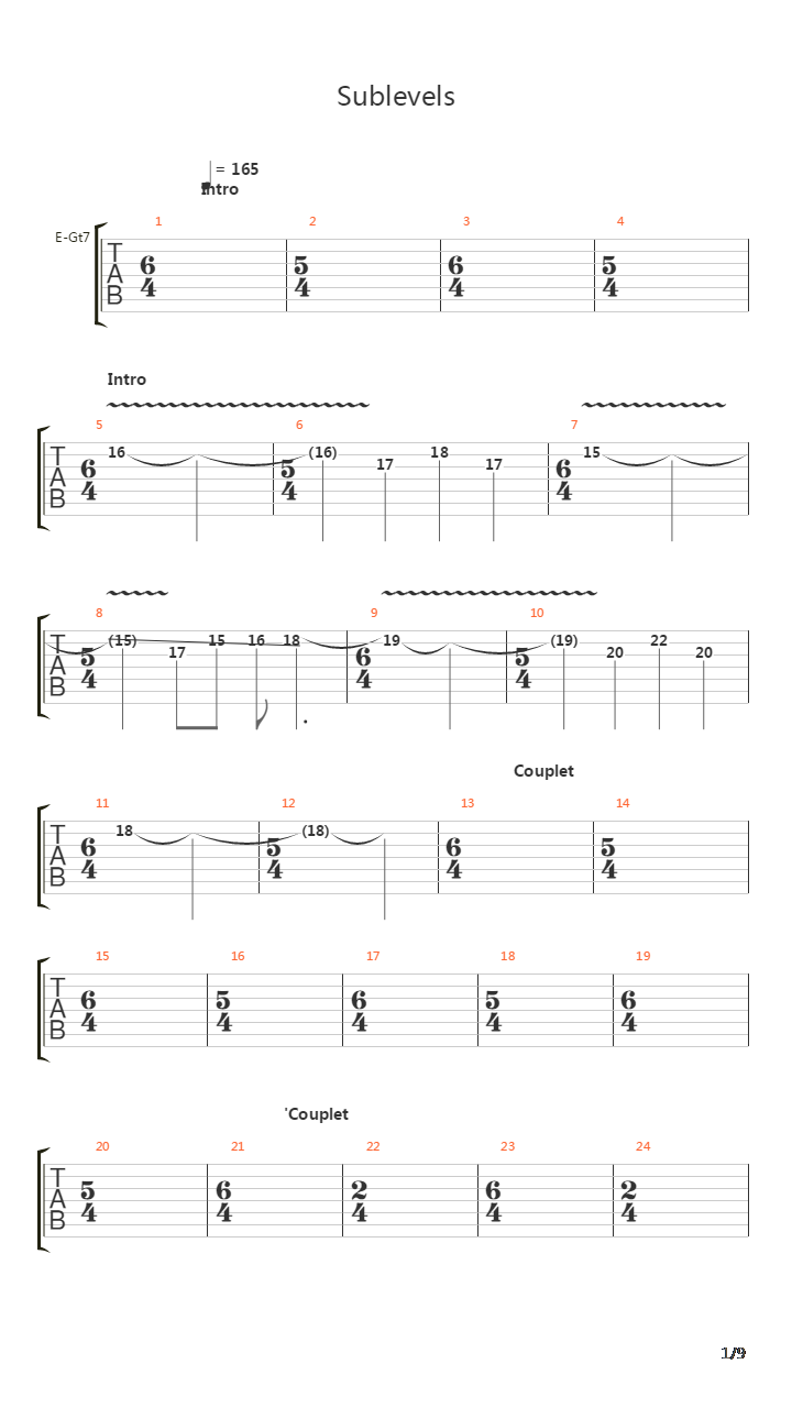 Sublevels吉他谱