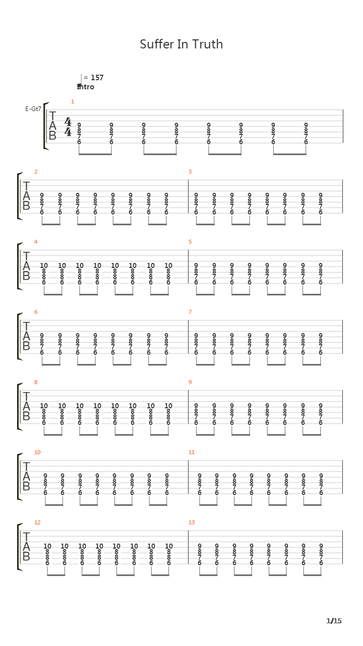 Suffer In Truth吉他谱