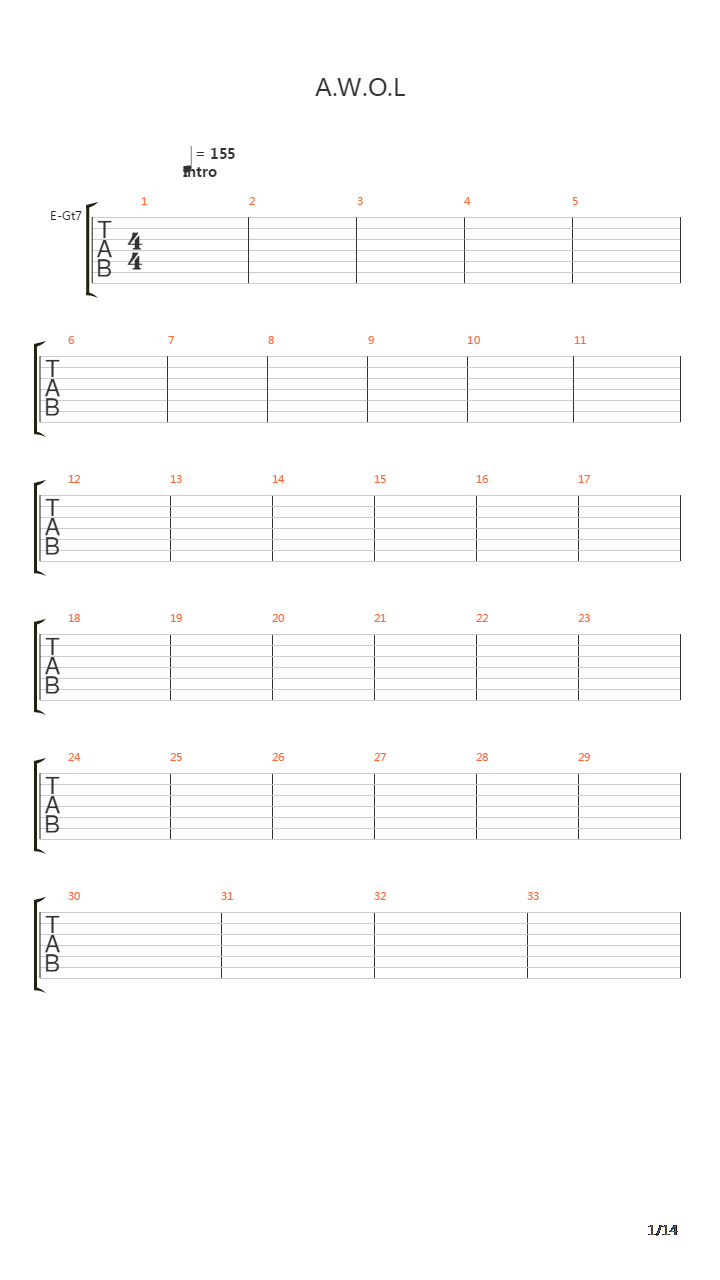 Awol吉他谱