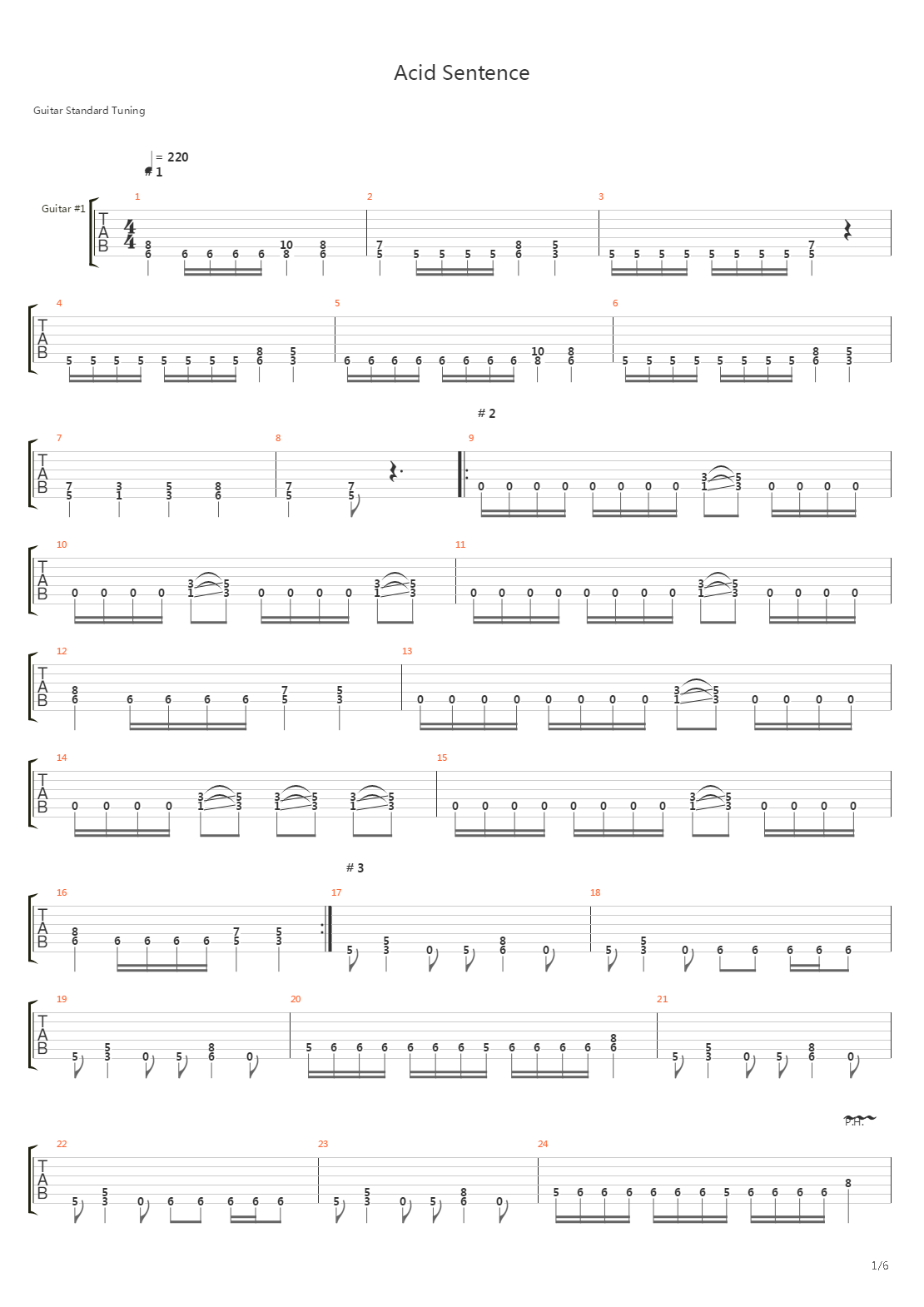 Acid Sentence吉他谱
