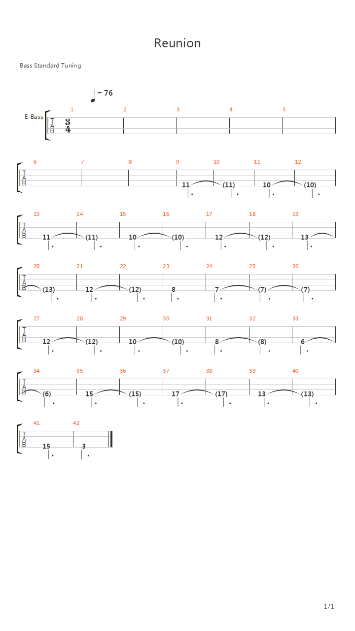 Reunion吉他谱