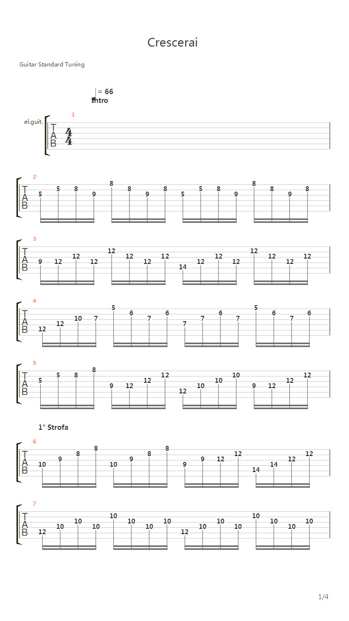 Crescerai吉他谱