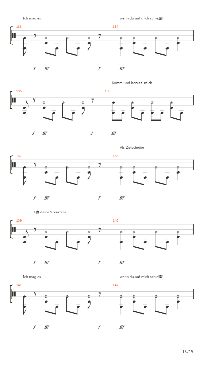 Zielscheibe吉他谱