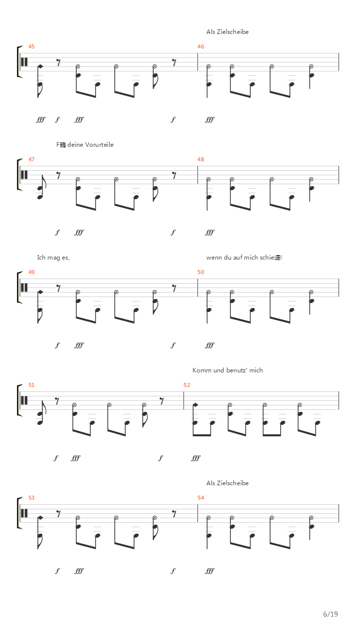 Zielscheibe吉他谱