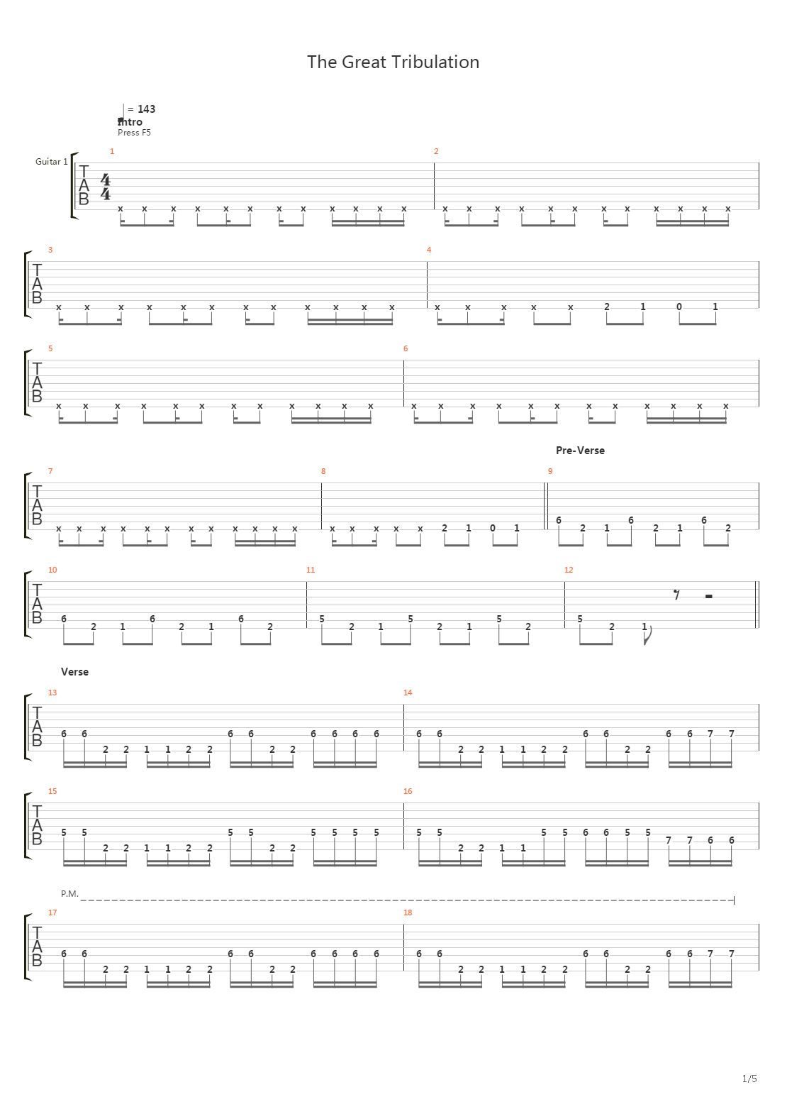 The Great Tribulation吉他谱