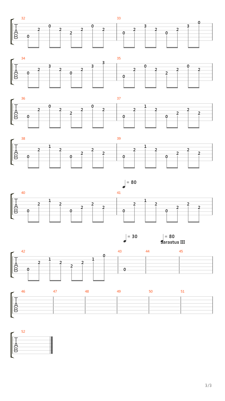 Sarastus Ii Iii吉他谱