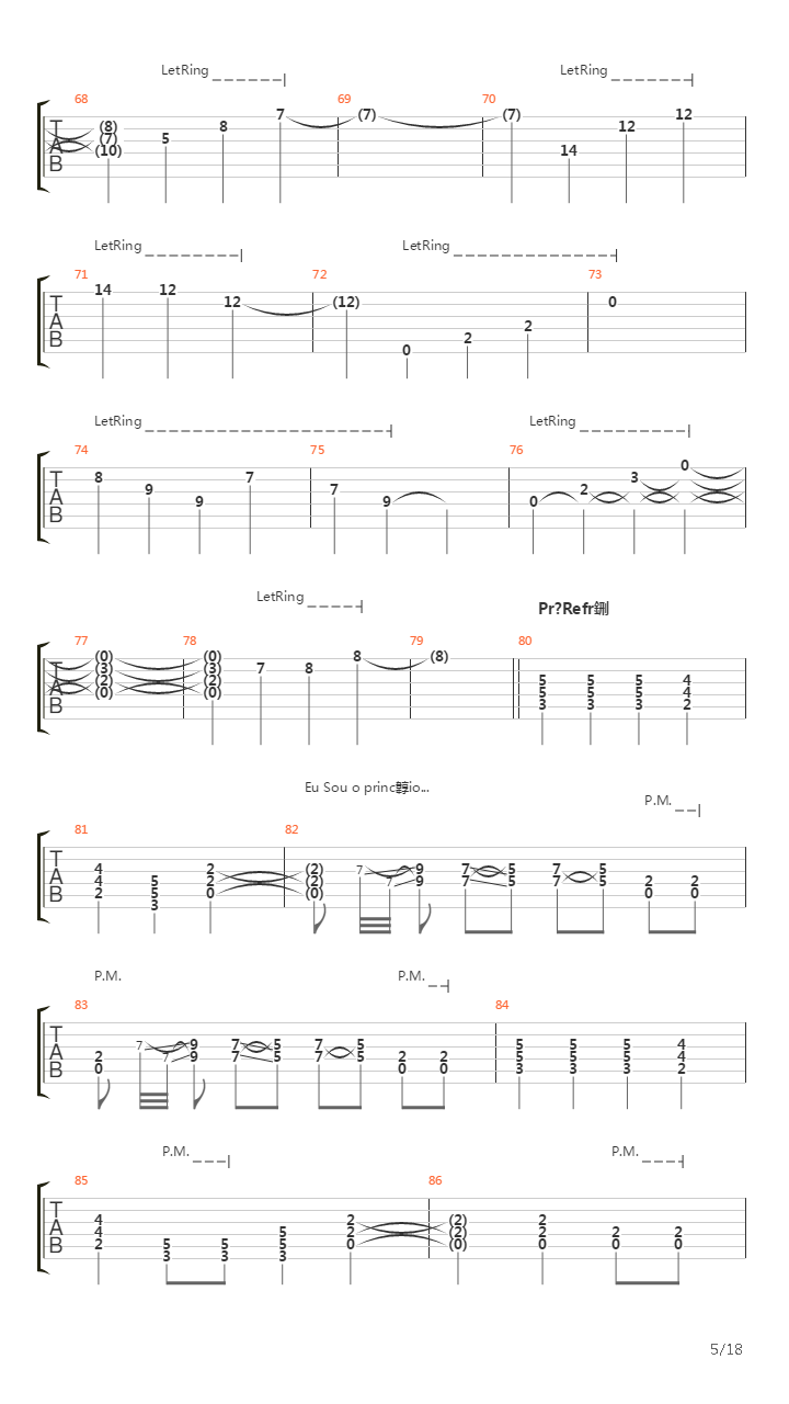 Eu Sou吉他谱