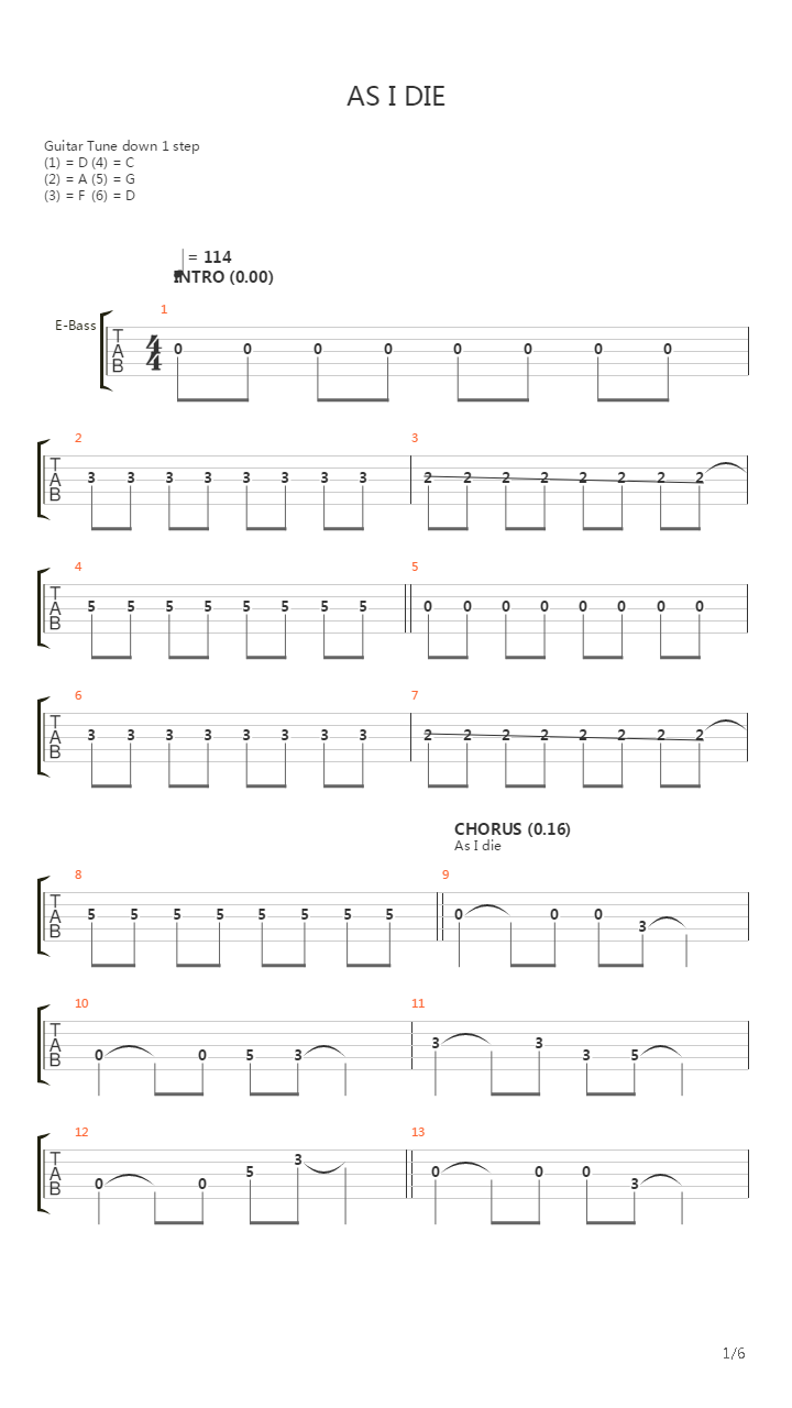 As I Die吉他谱