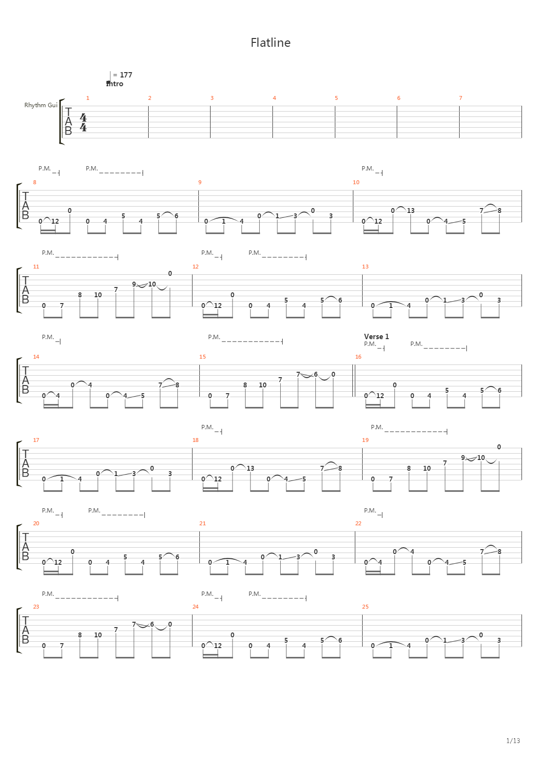 Flatline吉他谱