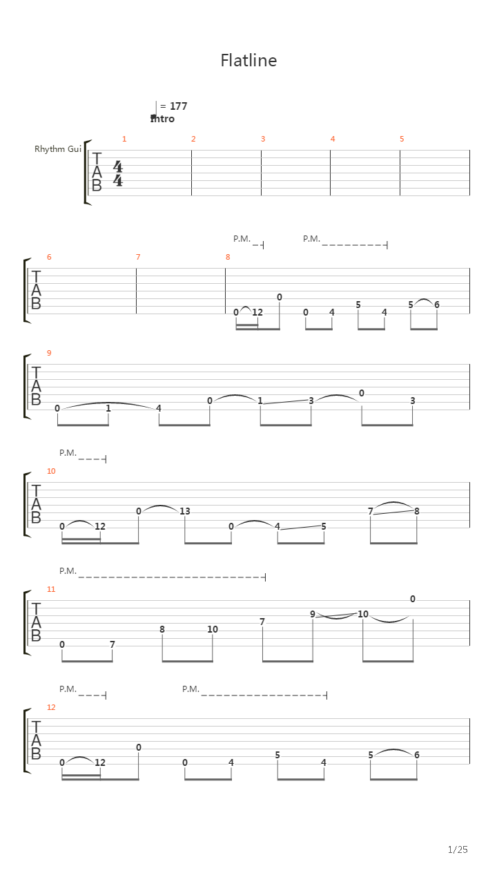 Flatline吉他谱