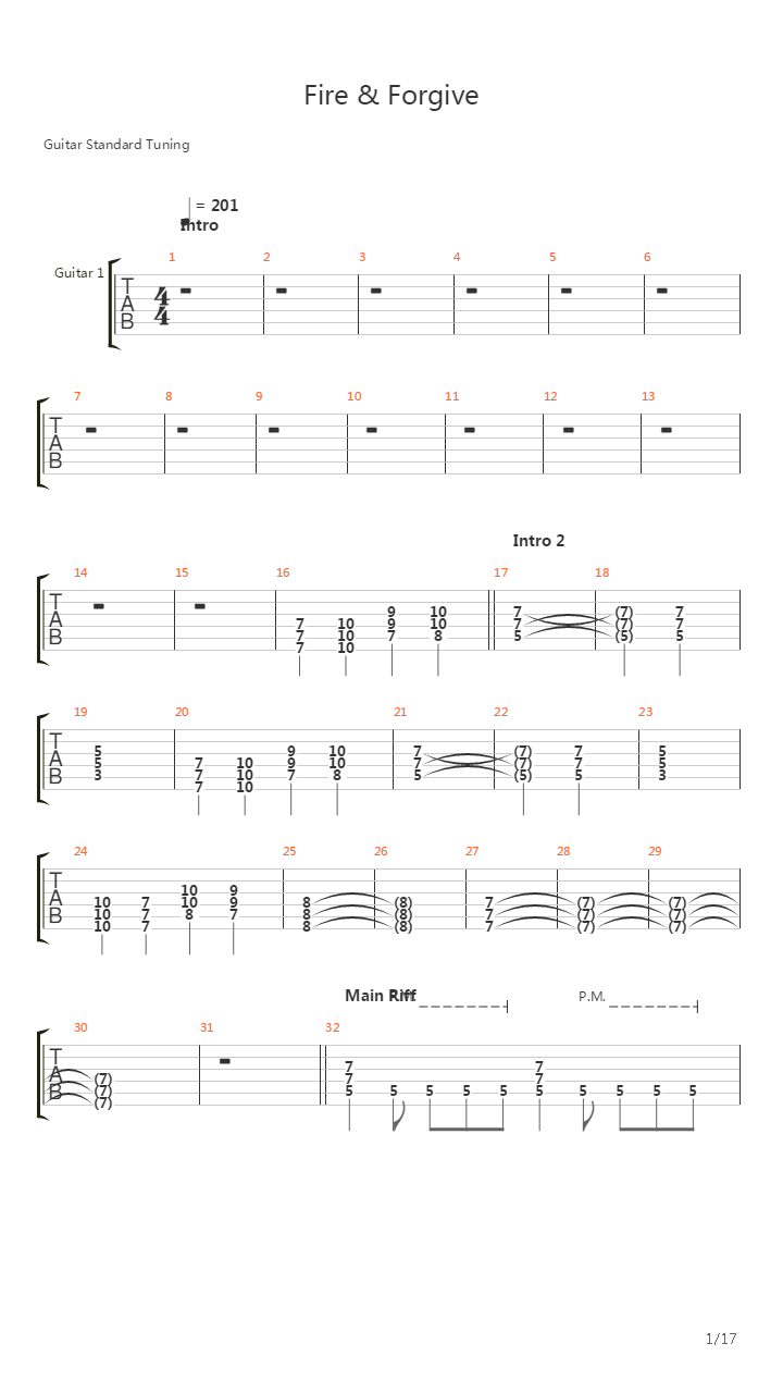 Fire And Forgive吉他谱