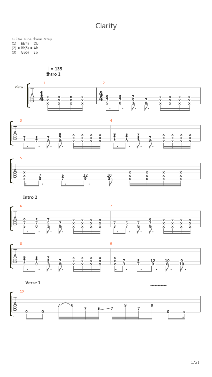 Clarity吉他谱