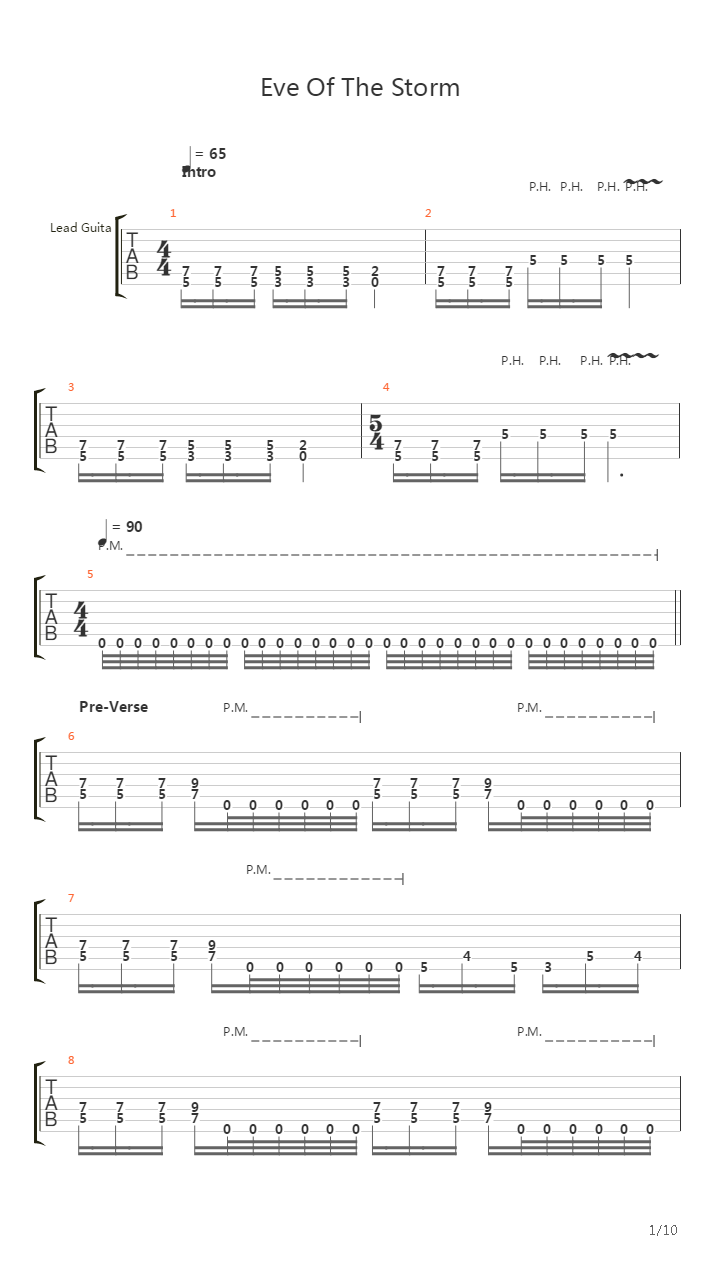 Eve Of The Storm吉他谱