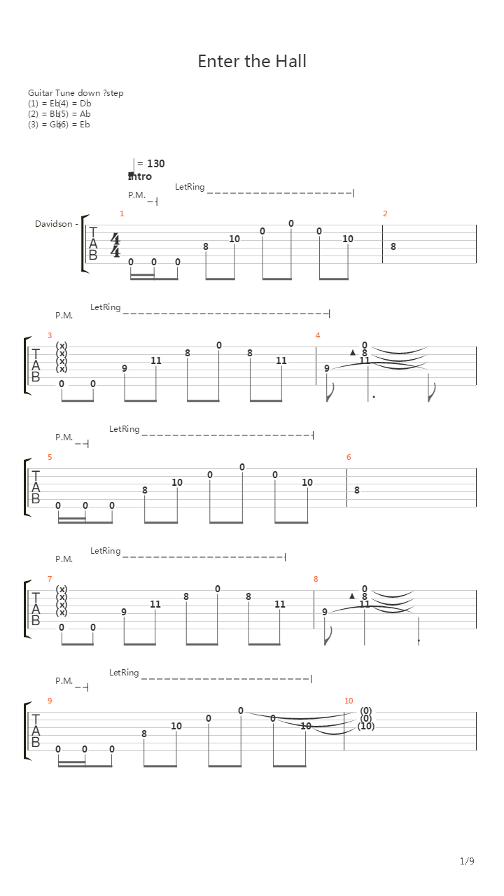 Enter The Hall吉他谱