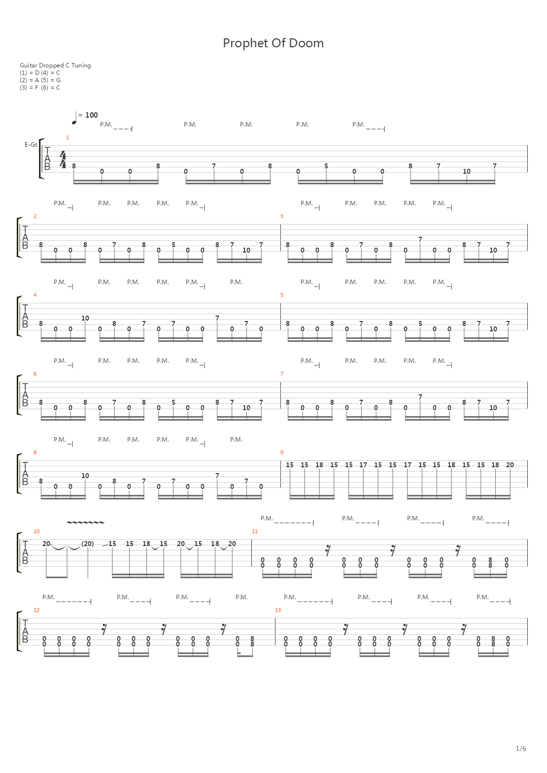 Prophet Of Doom吉他谱
