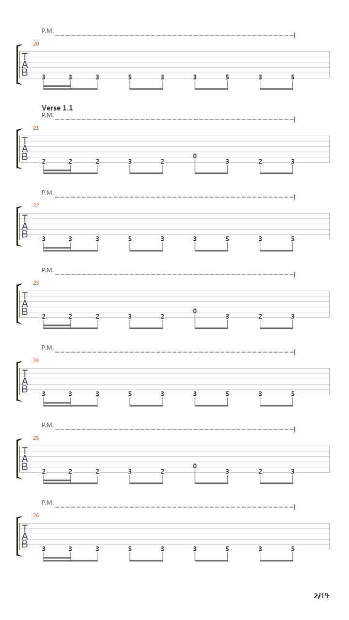 Override吉他谱