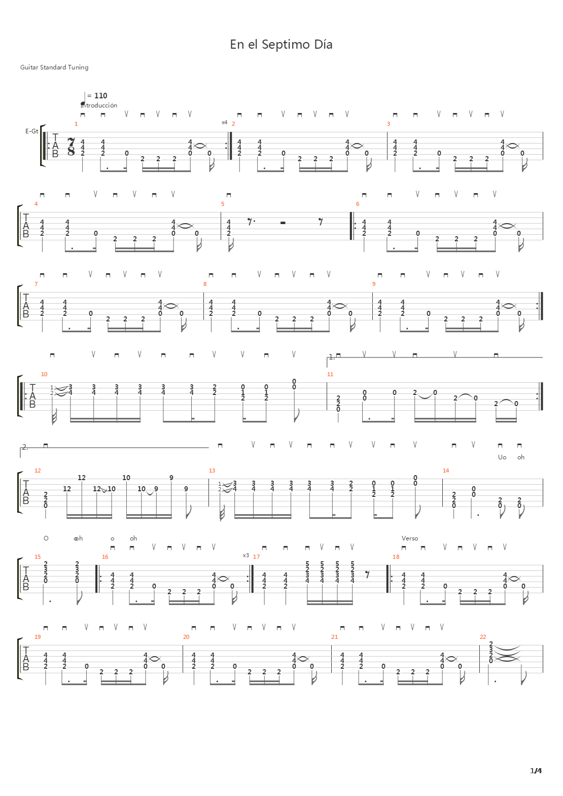 En El Septimo Dia吉他谱