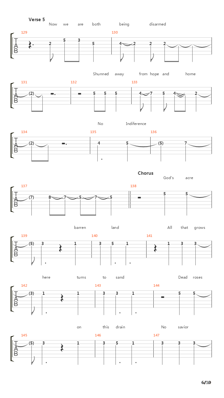 Gods Acre吉他谱