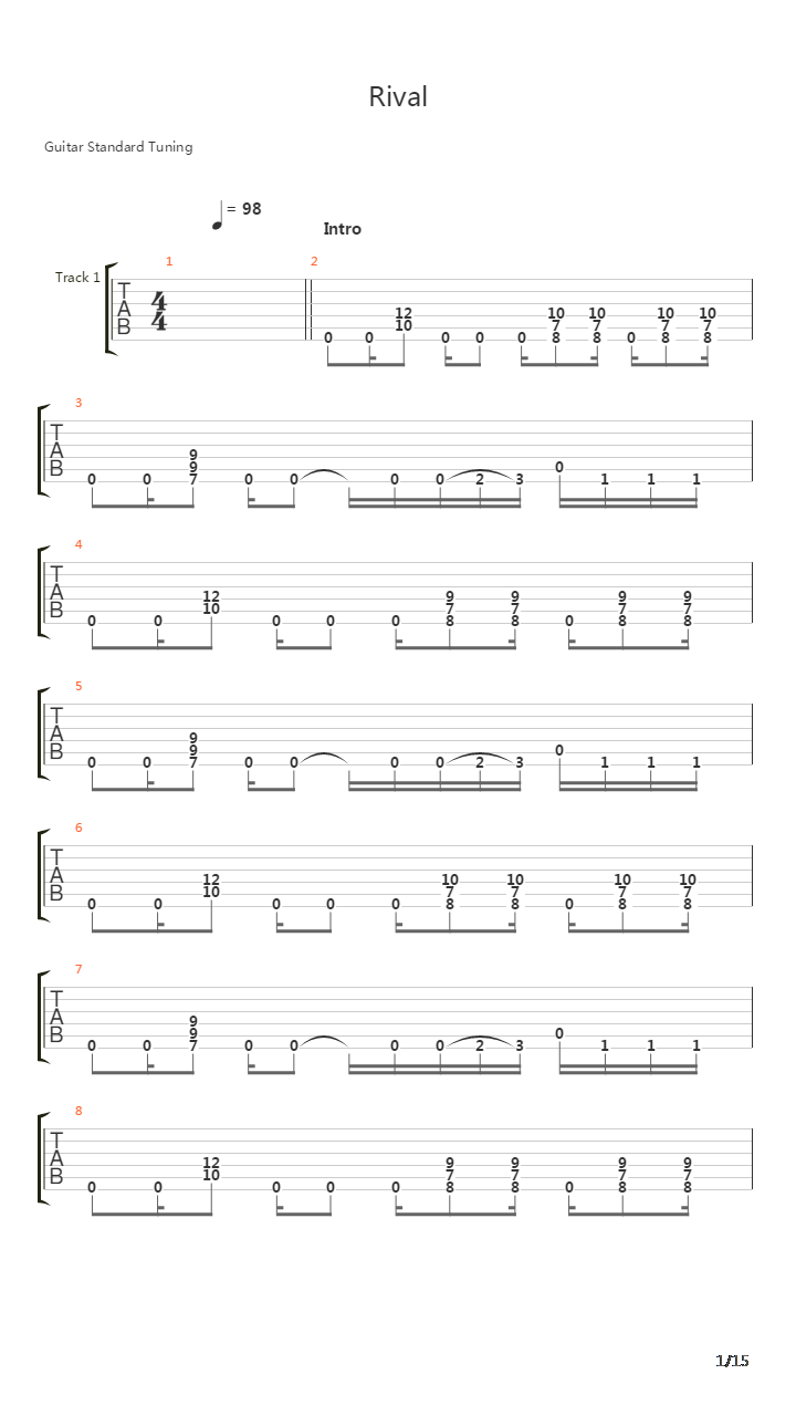 Rival吉他谱