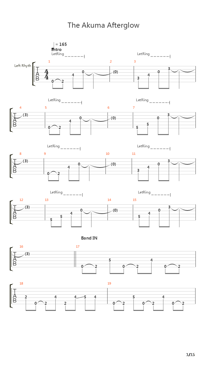 The Akuma Afterglow吉他谱
