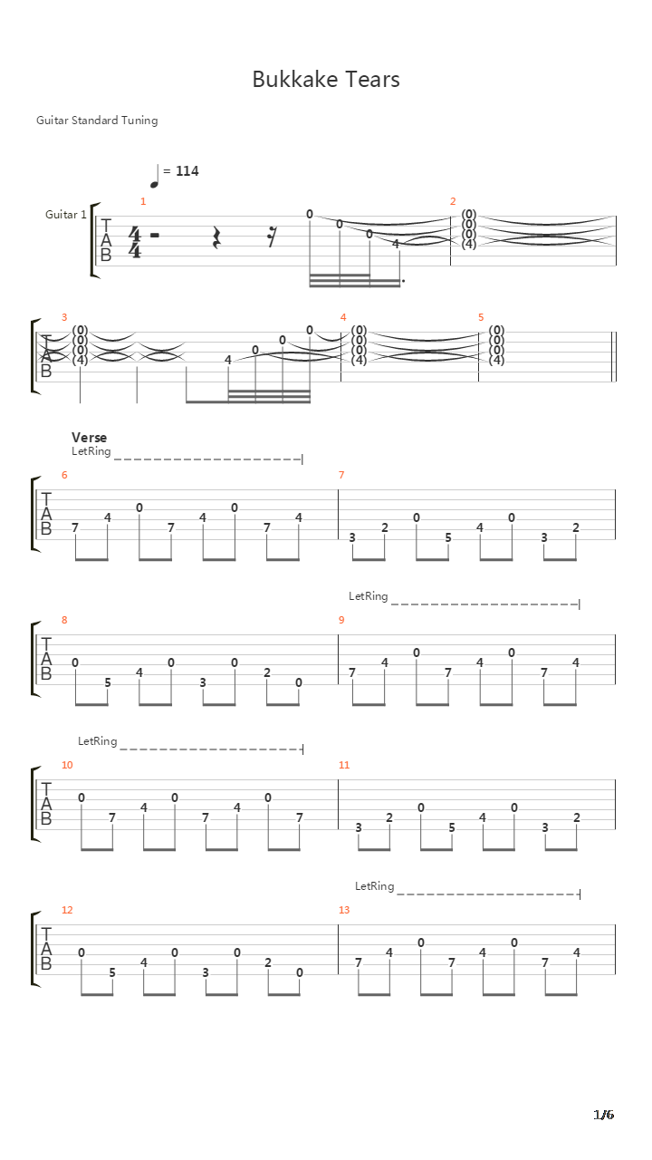 Bukkake Tears吉他谱