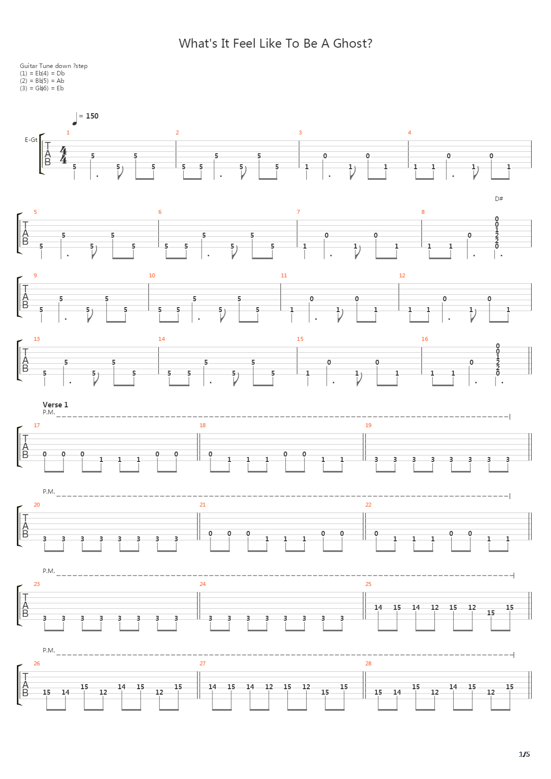 What It Feel Like To Be A Ghost吉他谱
