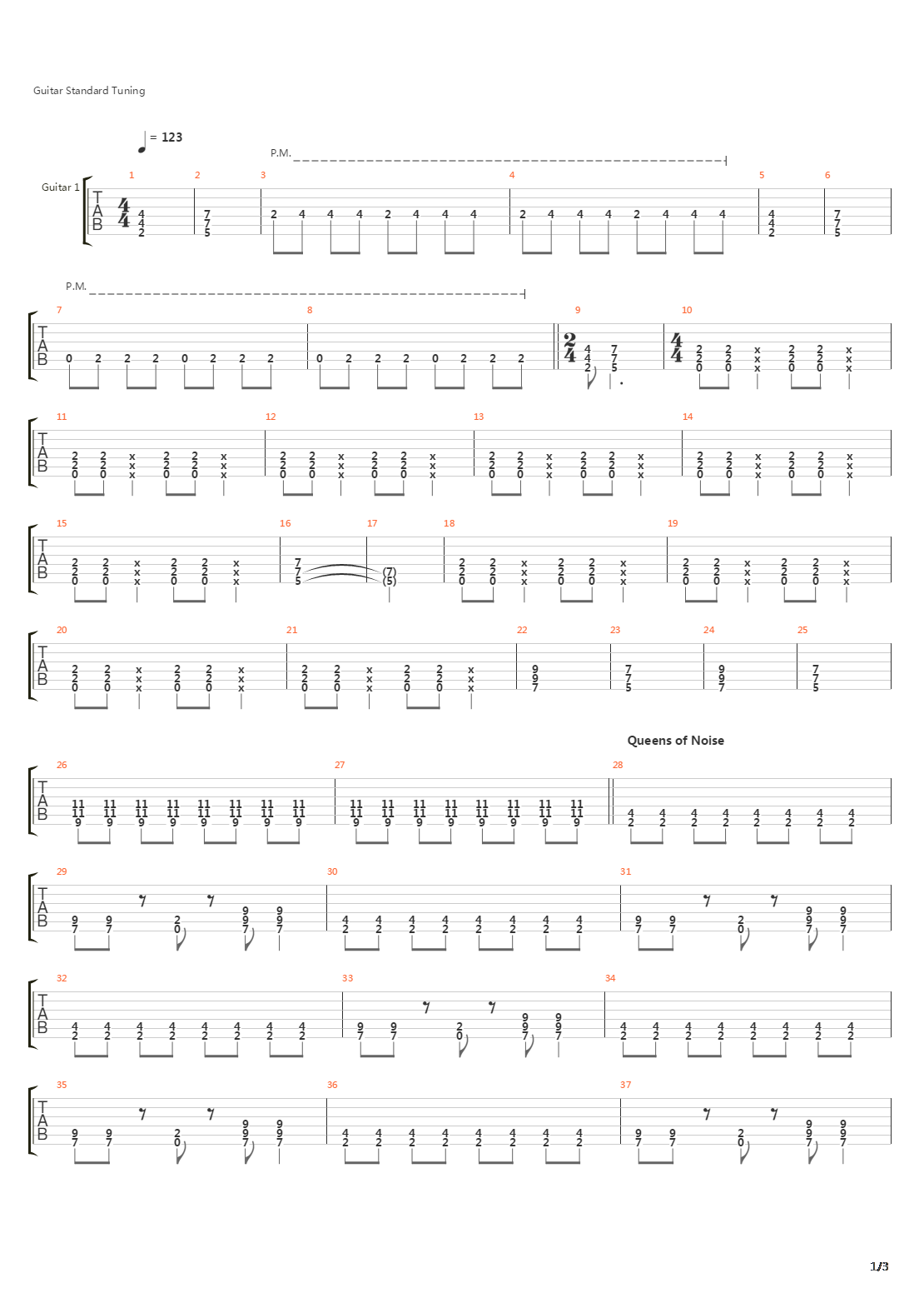 Queens Of Noise吉他谱