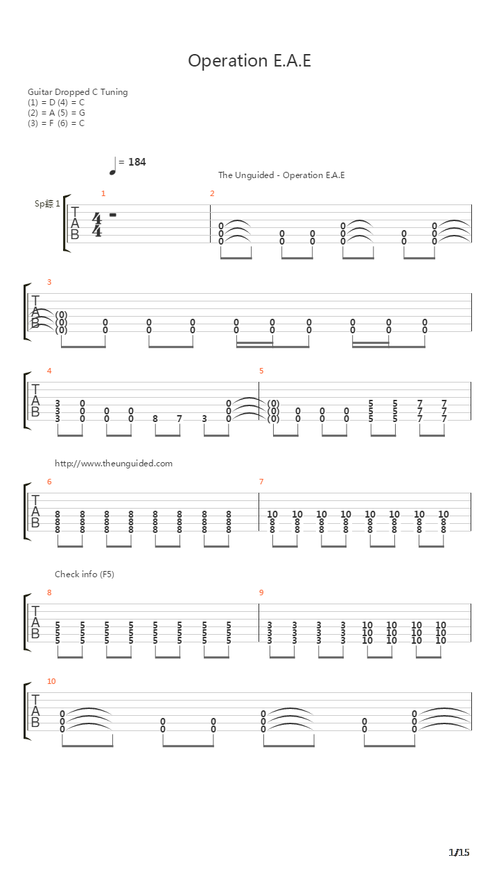 Operation Eae吉他谱