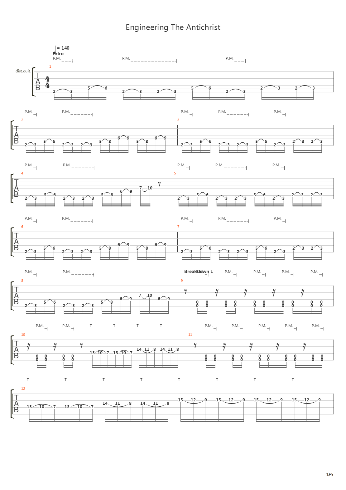 Engineering The Antichrist吉他谱