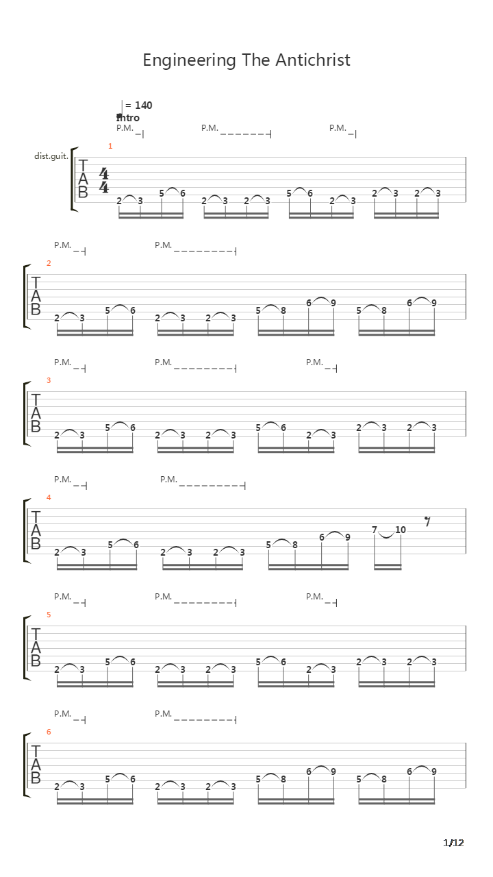 Engineering The Antichrist吉他谱