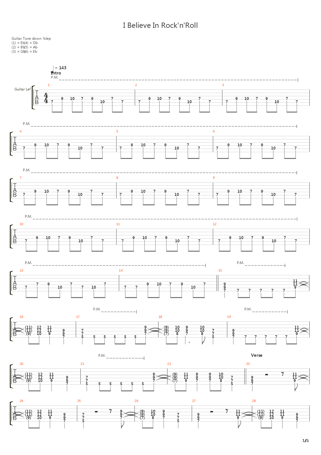 I Believe In Rock N Roll吉他谱